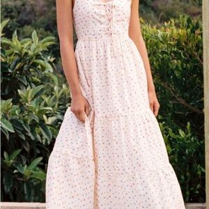 Christy Dawn Floral Maxi Dress in Cream and Pink